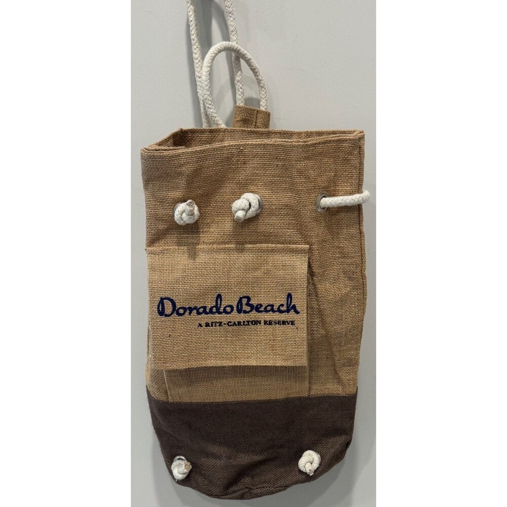 Dorado Beach - A Ritz Carlton Reserve - Backpack Burlap Bag Tote Jute Beach Tote